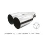 Terminale doppio rotondo dritto disassato acciaio inox