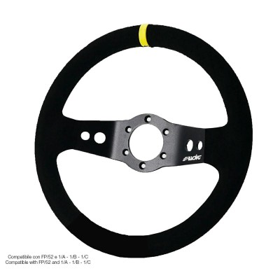 Volante sportivo a calice Rally - in camoscio