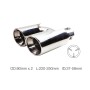 Terminale doppio rotondo dritto acciaio inox