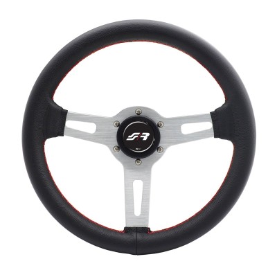 Volante classico Epoca - in pelle con cuciture rosse