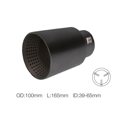 Terminale rotondo acciaio inox nero