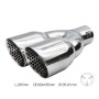 Terminale doppio rotondo inclinato acciaio inox