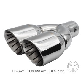 Terminale doppio rotondo inclinato acciaio inox