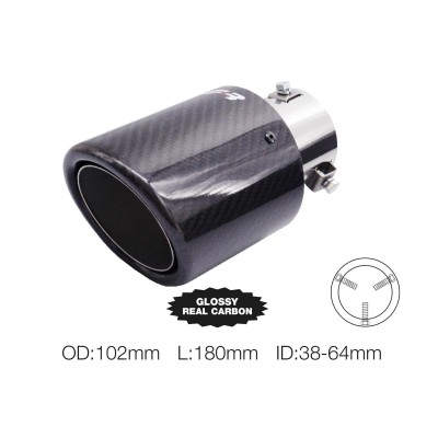 Terminale rotondo inclinato carbonio uscita 102mm