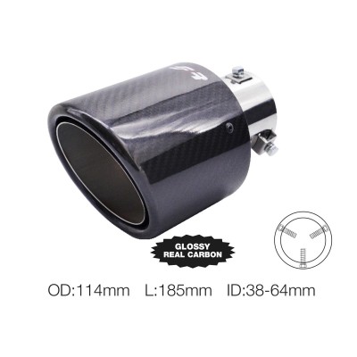 Terminale rotondo inclinato carbonio uscita 114mm