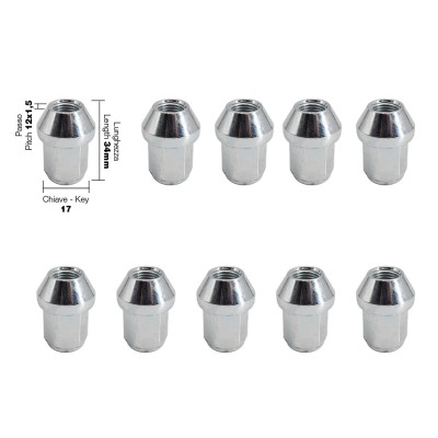 10 dadi chiusi ch.17 12X1.5 l.34mm