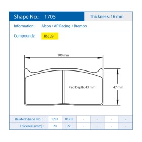 Pastiglie Freno Pagid E1705
