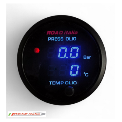 Road Italia Pressione olio/temp.olio display blu doppia lettura