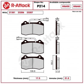 Pastiglie R-Attack Alfa Romeo 147 3.2 GTA (937.AXL1)