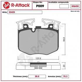 Pastiglie R-Attack P009C45 BMW 4 Coupe (G22, G82)  - Anteriore
