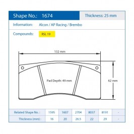 Pastiglie Freno Pagid E1674RSL19