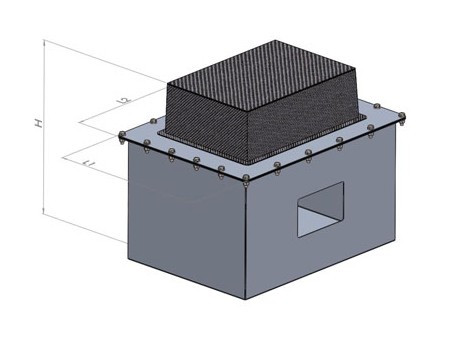Vasca alluminio ermetica per vettura 2 volumi