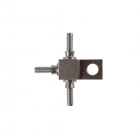 Raccordo graffabile inox a T a 3 vie con staffa 6 mm