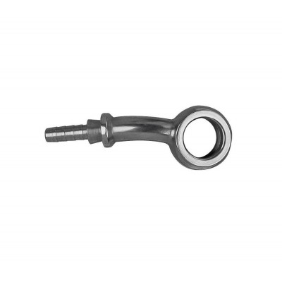 Raccordo graffabile inox a occhiello composto con collo esteso 20° destro