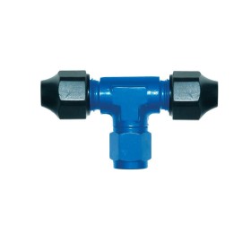 Raccordo alluminio a 3 vie - JIC 9/16 x 18