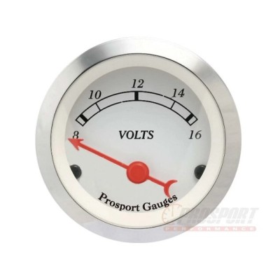 Prosport Serie Classica Bianca Voltmetro 52mm