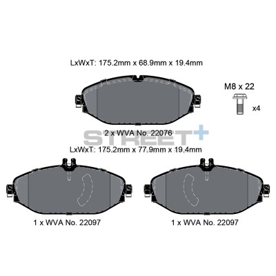 Pagid Street+ Mercedes E-Class (W213) Ant.